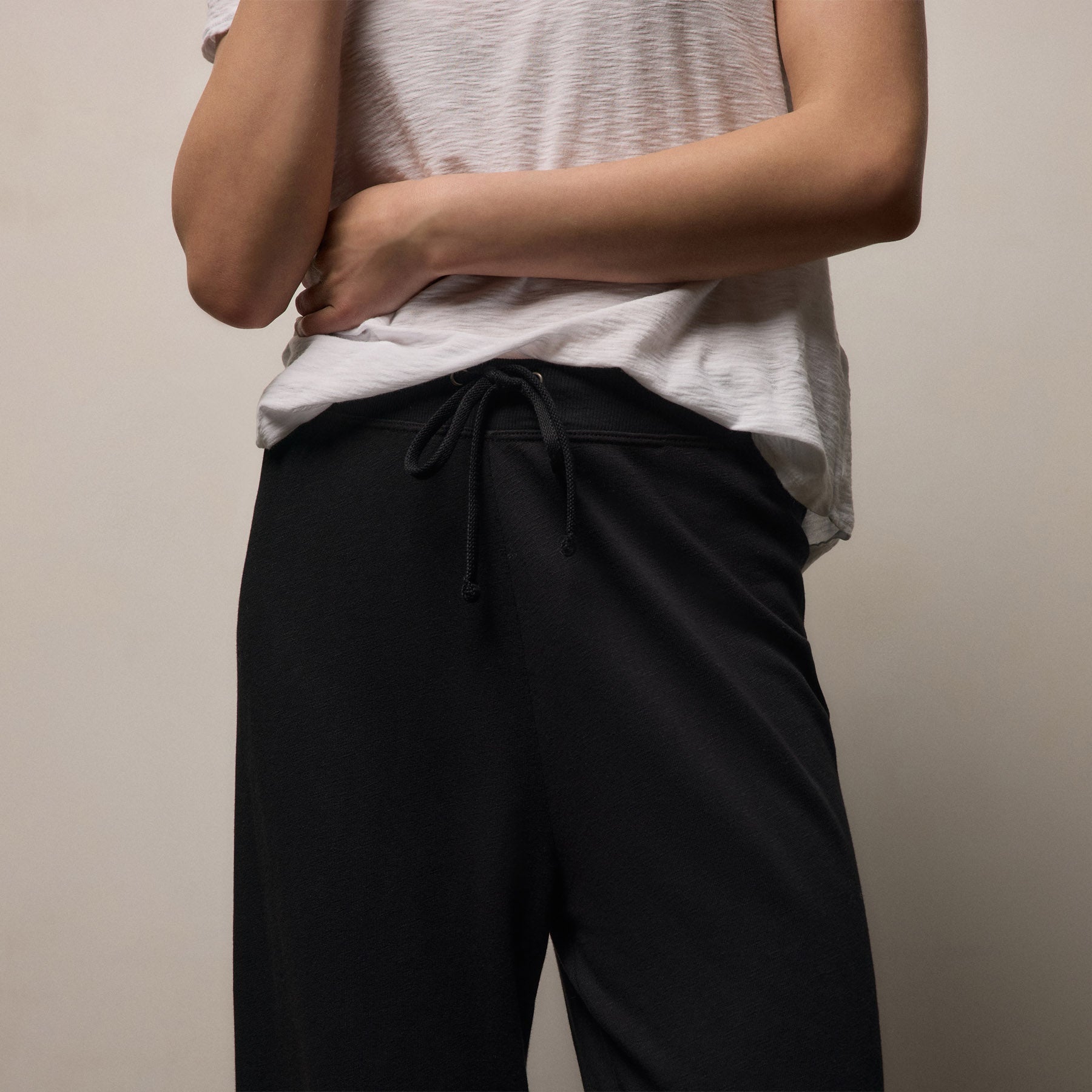 Vintage French Terry Wide Leg Sweatpant - Black