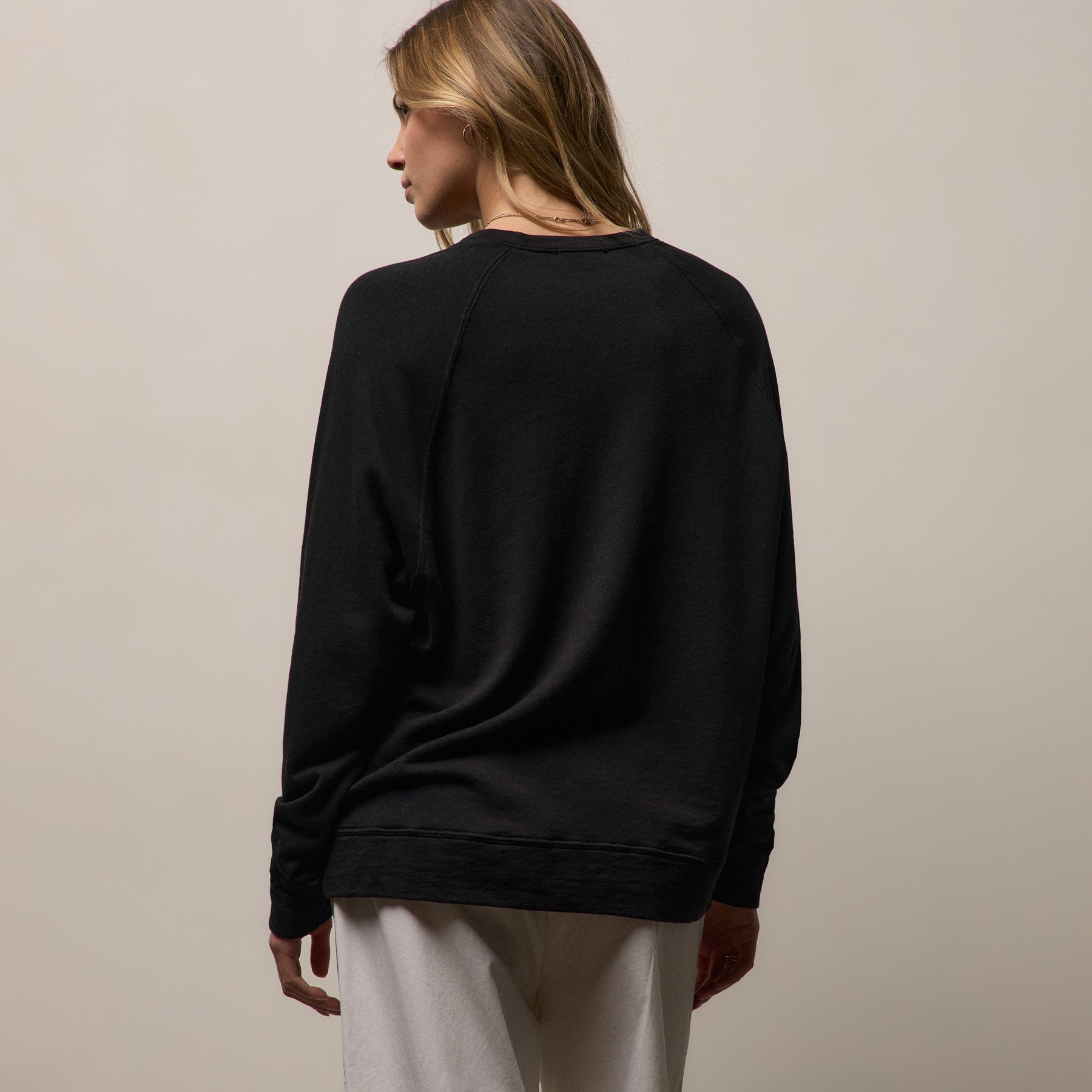 Vintage French Terry Relaxed Sweatshirt - Black