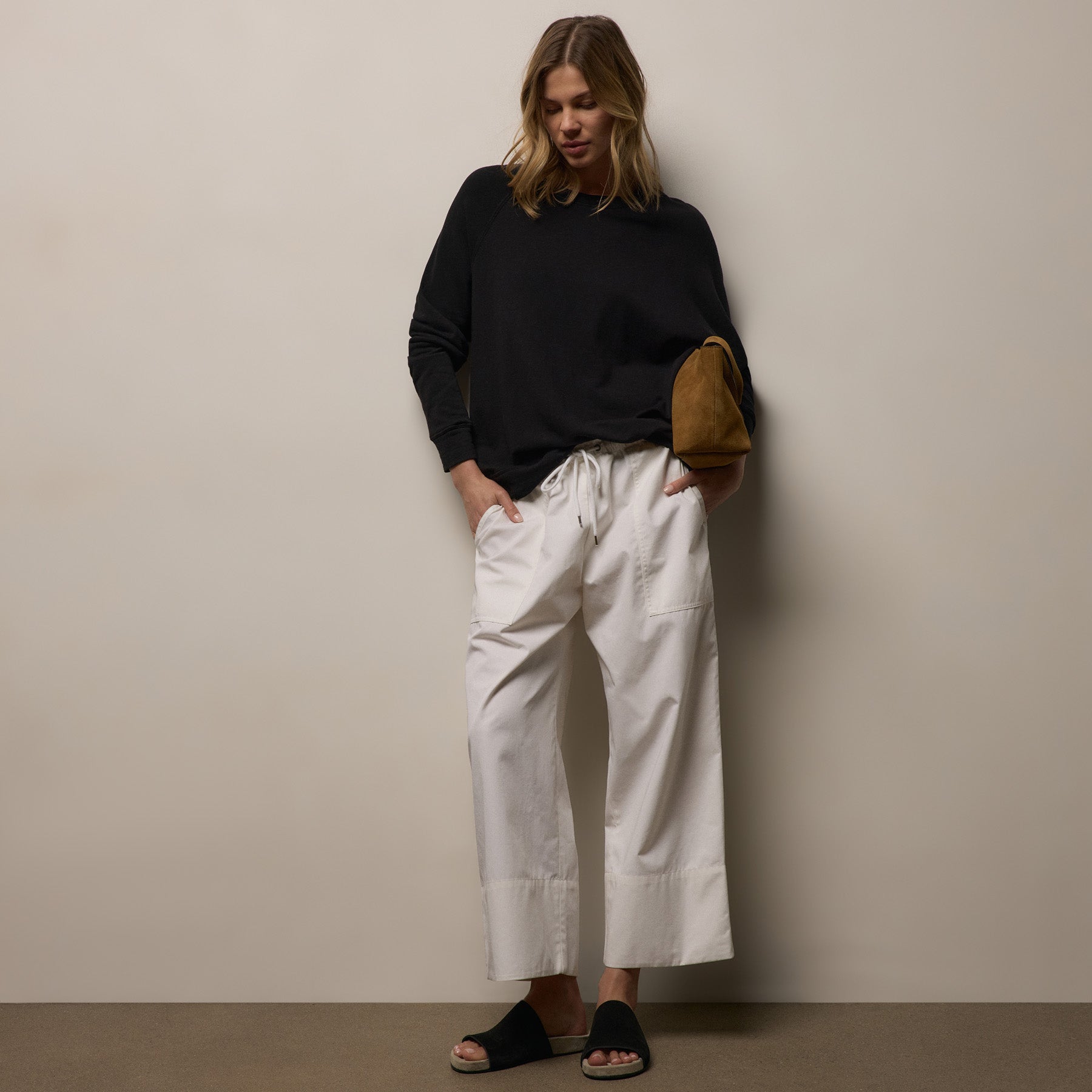 Vintage French Terry Relaxed Sweatshirt - Black