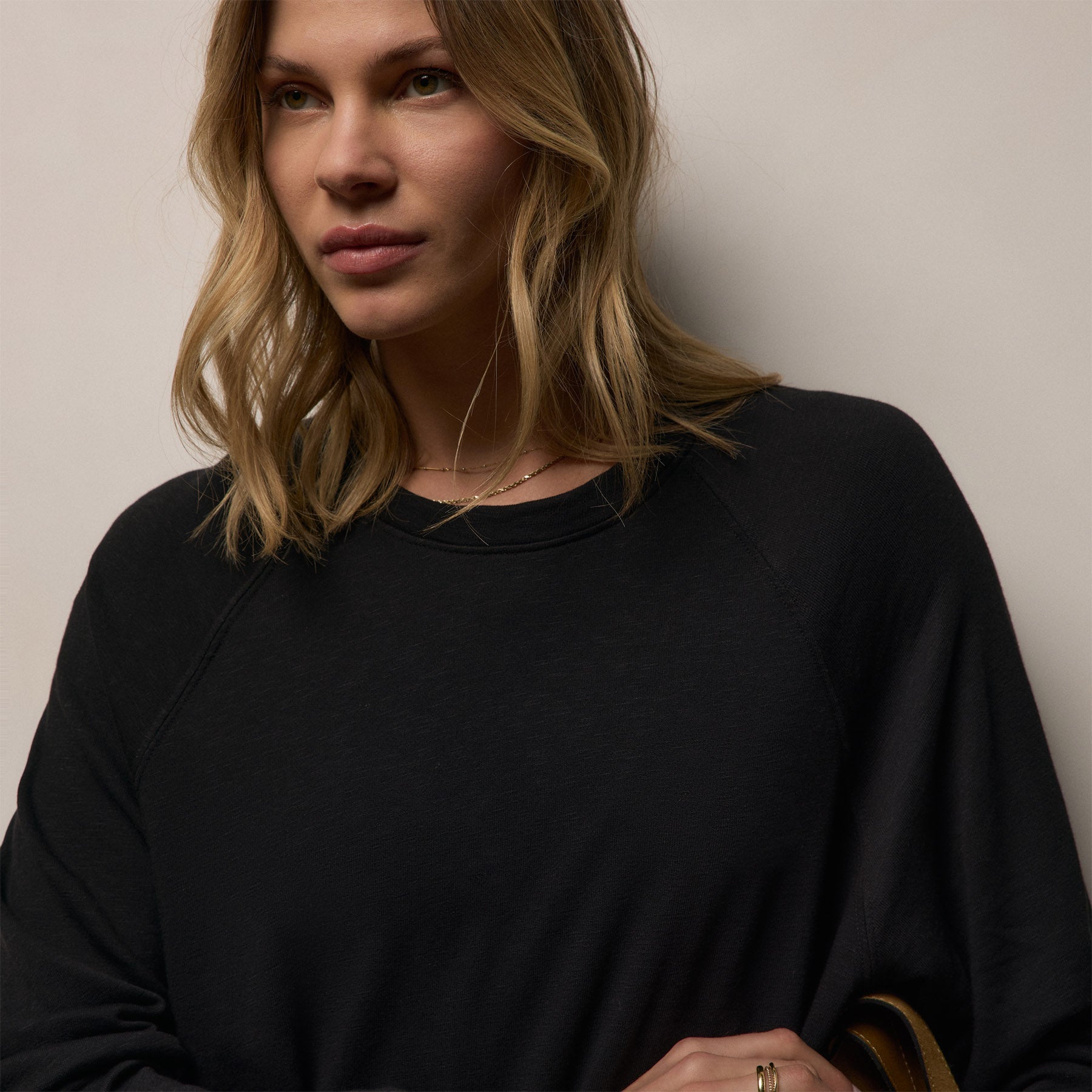 Vintage French Terry Relaxed Sweatshirt - Black