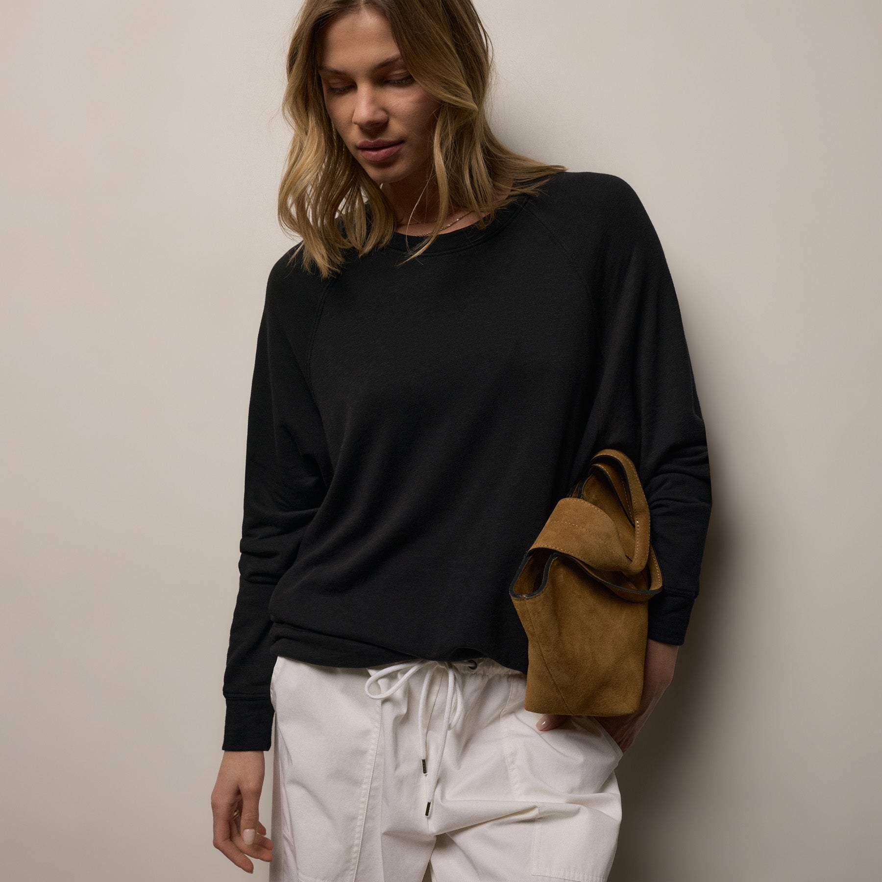 Vintage French Terry Relaxed Sweatshirt - Black