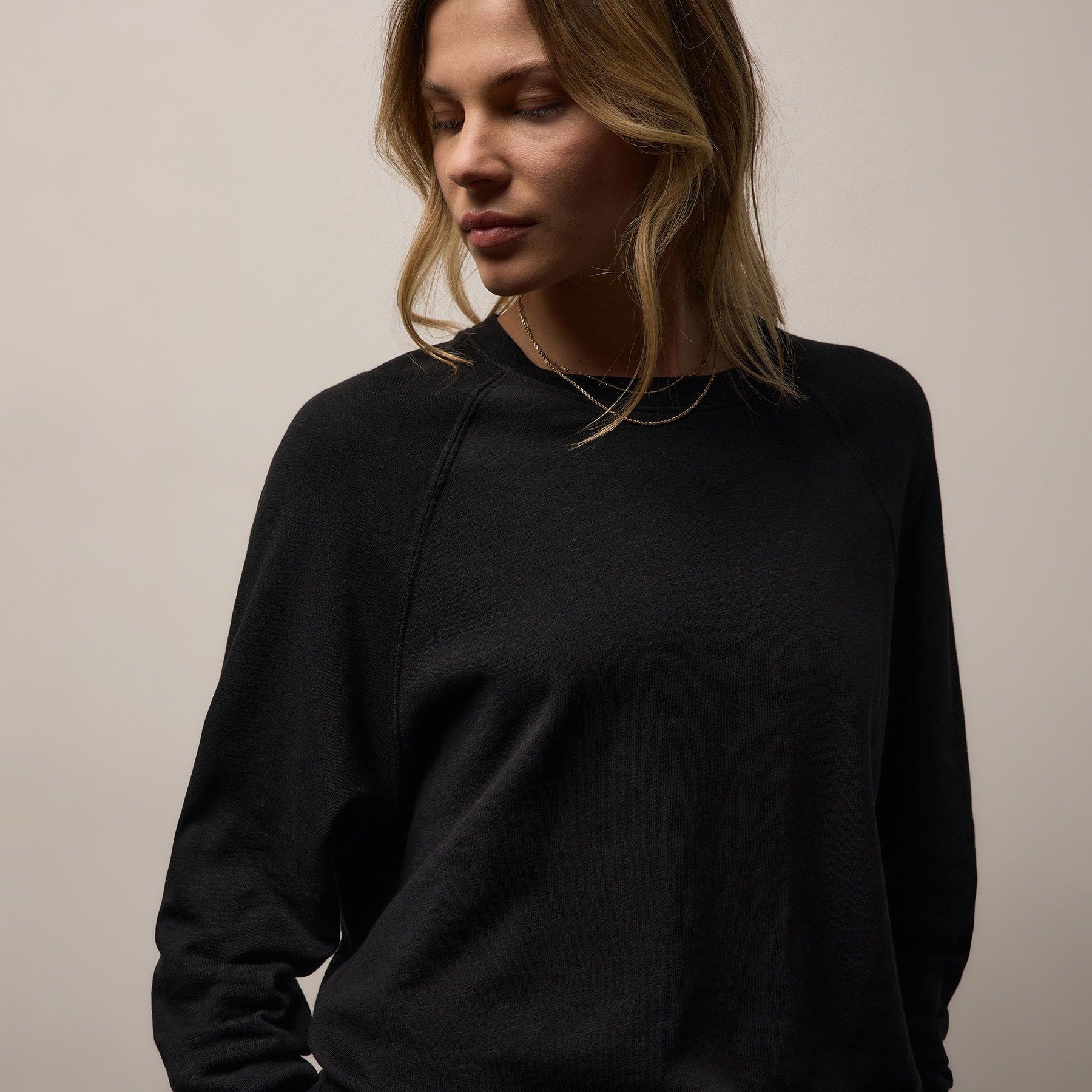 Vintage French Terry Relaxed Sweatshirt - Black
