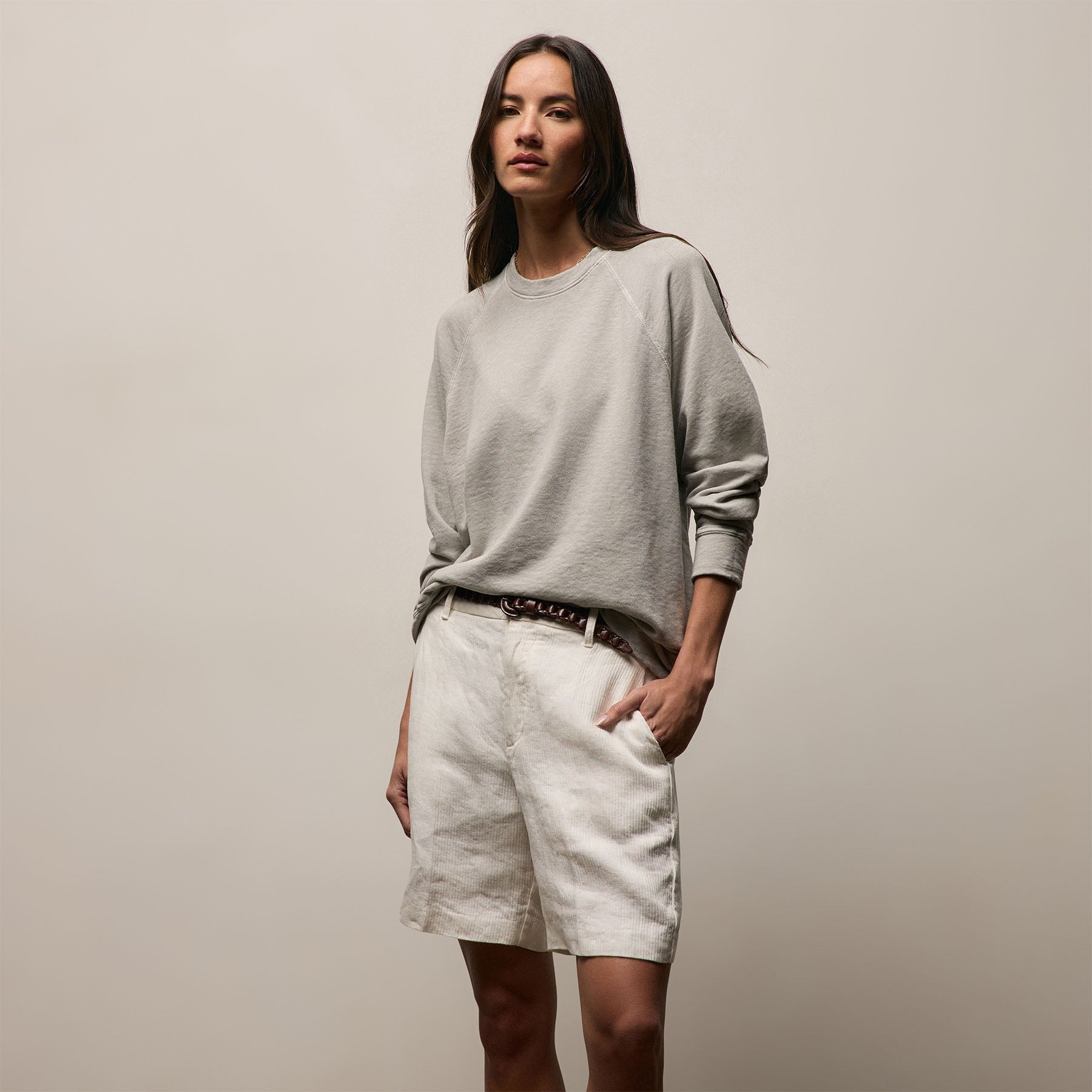 Vintage French Terry Relaxed Sweatshirt - Fog Pigment