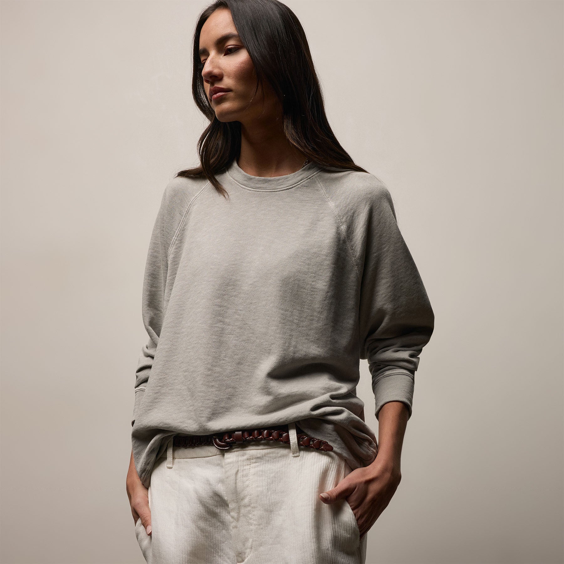 Vintage French Terry Relaxed Sweatshirt - Fog Pigment