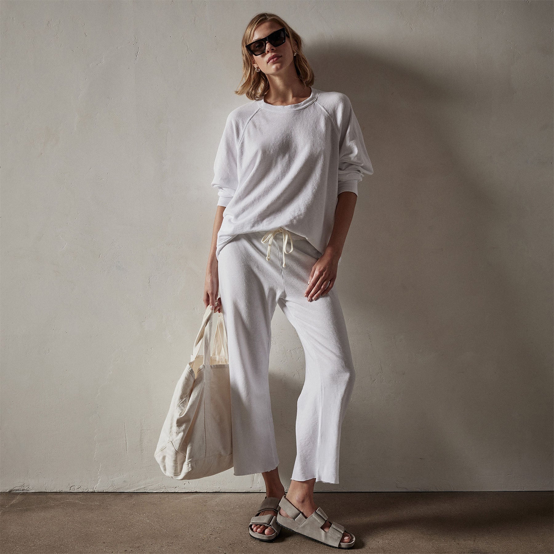 Vintage French Terry Relaxed Sweatshirt - White