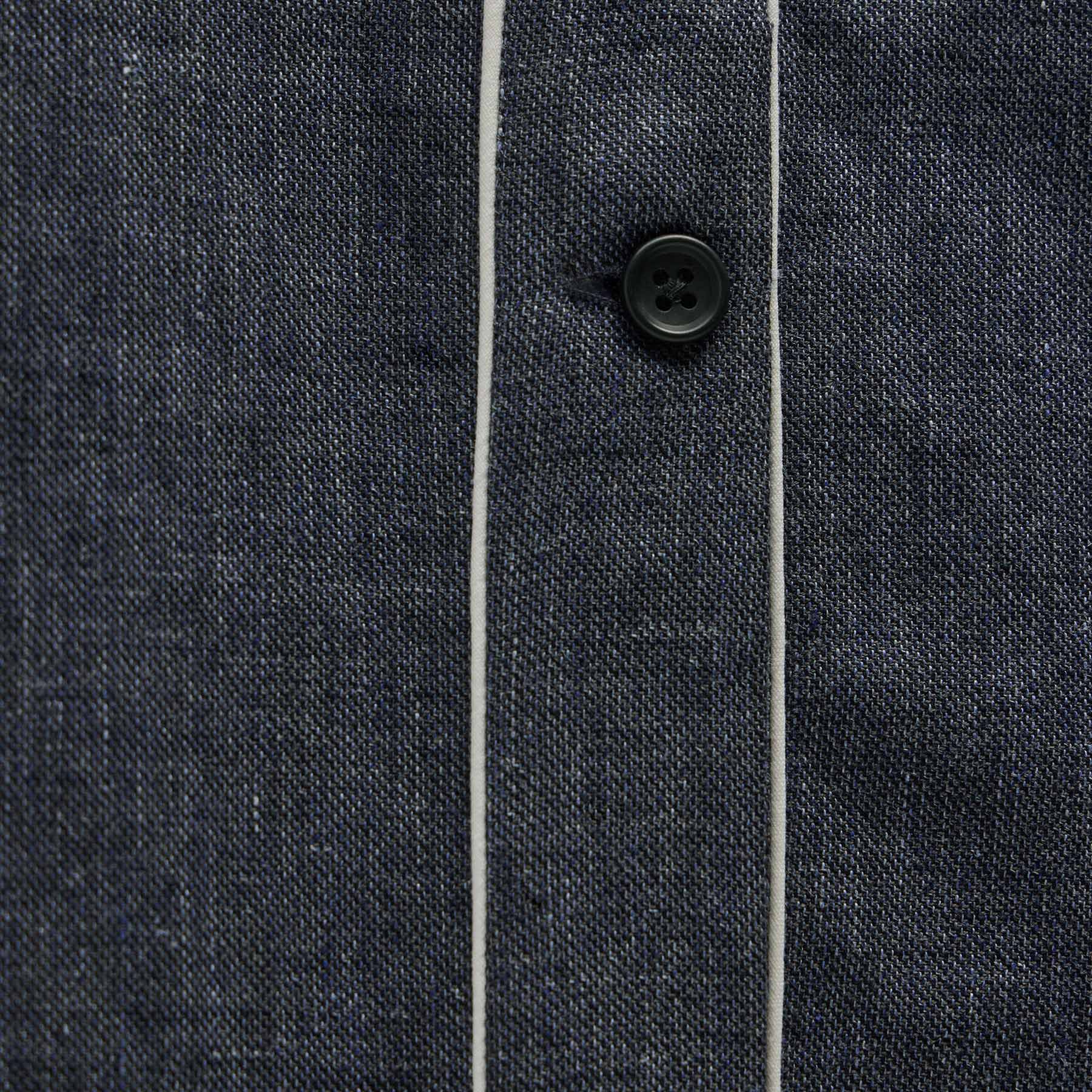 Linen Cotton Track Pant - Heather Navy